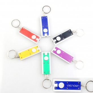 LED Flashlight Keychain Silver