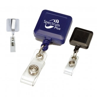Square Retractable Badge Reel Holder 