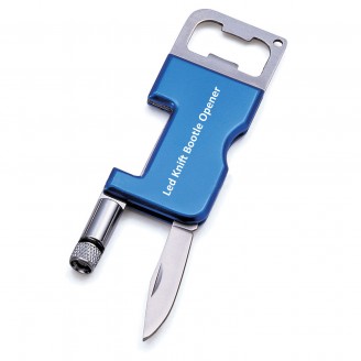3-In-1 Flashlight With Pocket Knife And LED Light